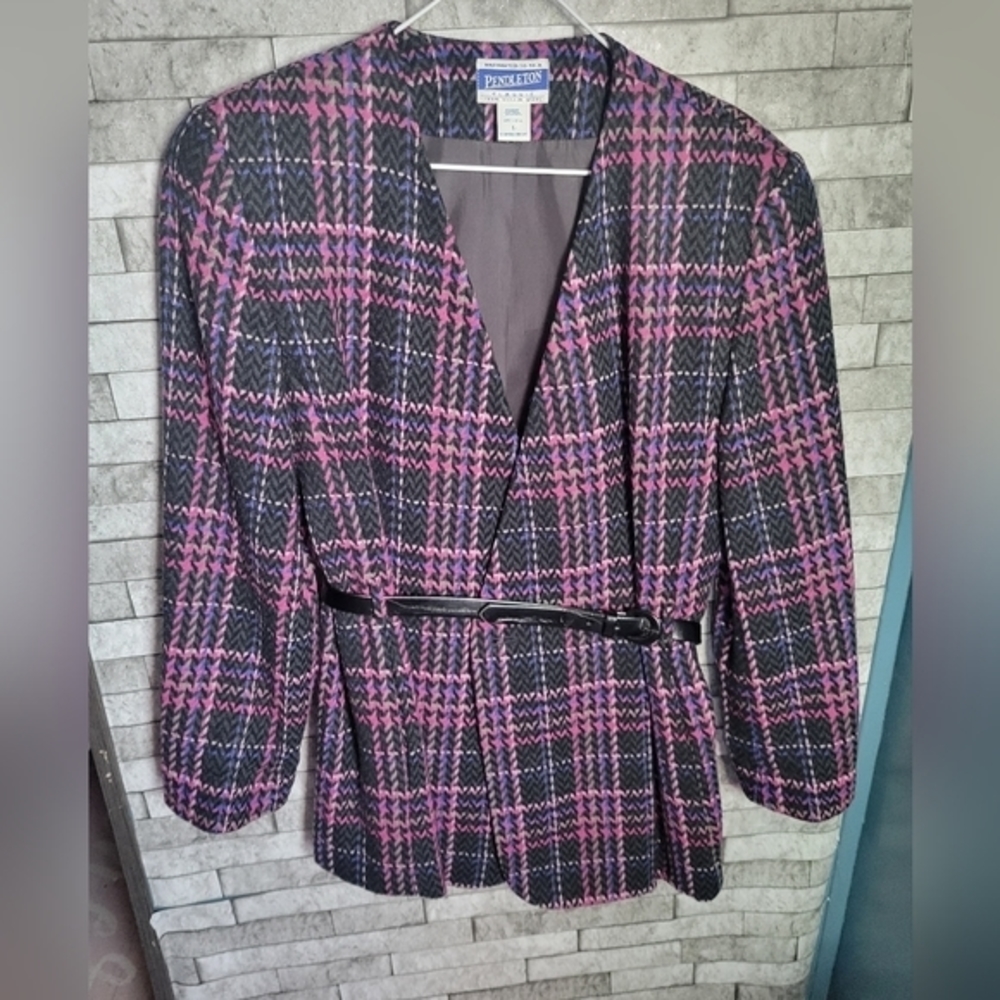 Pendleton Vintage Virgin Wool Blazer Size 6 W Shoulder Pads